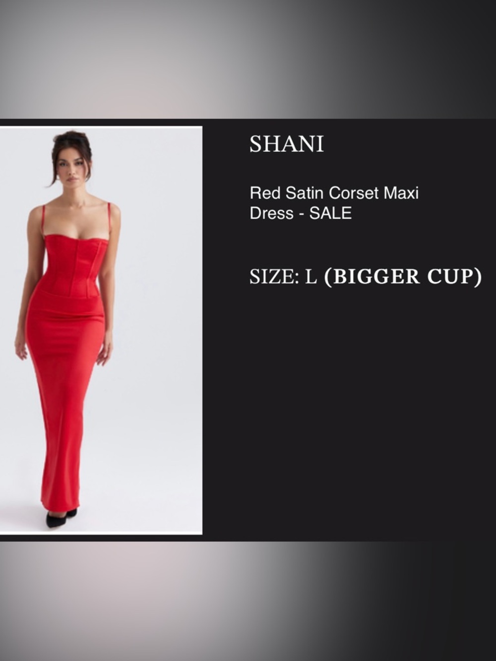 Shani House of CB Red Satin Corset Maxi Dress